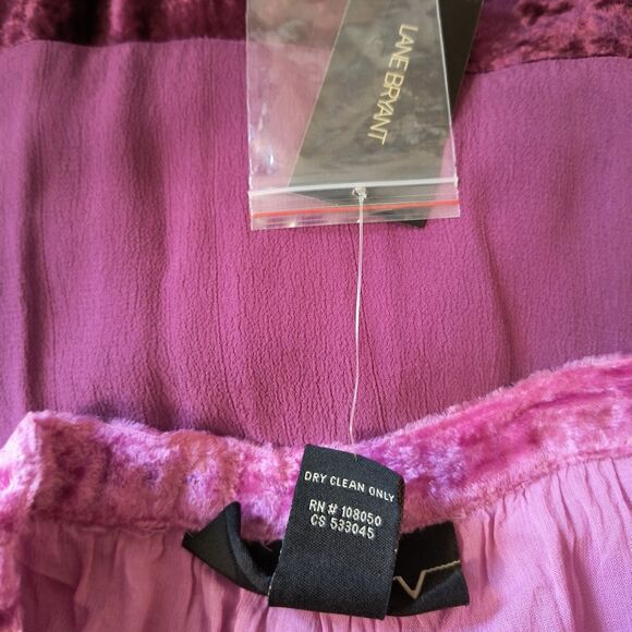 Venezia Tiered Maxi Skirt 18 Purple Ombré Velvet Inserts Lace Trim Broomstick - Picture 4 of 4